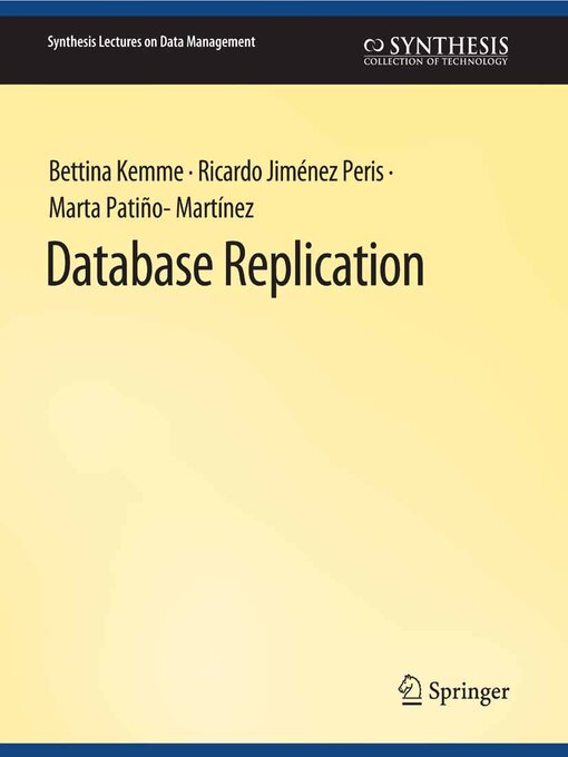 Title details for Database Replication by Bettina Kemme - Available